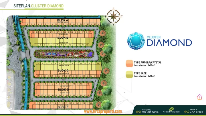 Site plan cluster diamond golden stone serpong