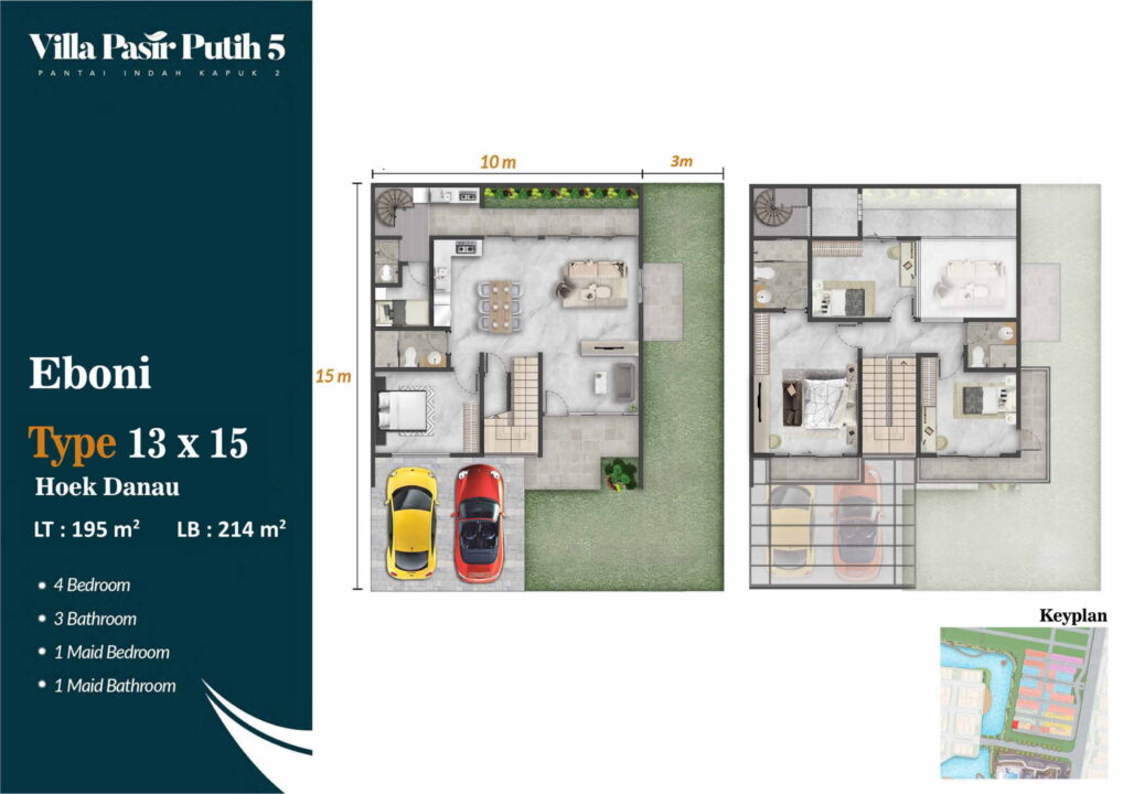 Villa Pasir Putih 5 Residence PIK 2 Double Ceiling Tipe 10x15 layout