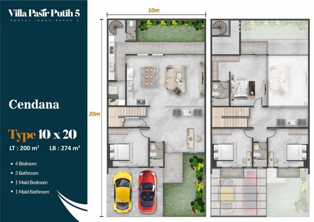 Villa Pasir Putih 5 Residence PIK 2 Double Ceiling Tipe 10x20 layout
